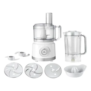 Robot De Cuisine CRISTOR Multi Fonctions -750 W- 2.3 L Bol – 1.5 L Blender – Blanc FP-MK11B