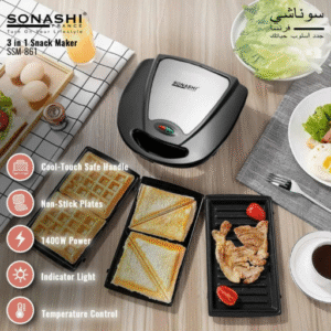 Panineuse 3 En 1 -Donut – Gaufre – Panineuse ” Sonashi -SSM-861