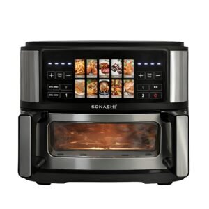 Friteuse – Air fryer Sonashi Double Bac 10L 2600 W Digital multiprogrammes En inox SAF-115