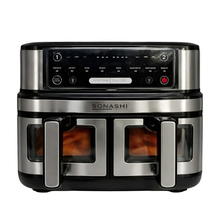 Sonashi Friteuse à Air fryer Double Bac 10L 2600 W Digital multiprogrammes . SAF-106