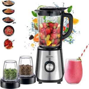 Blender Kenwood BLM45 Power Blender 1000W - Bol en Verre 2L & Multimoulin , 2 Speeds, Ice Crush Function