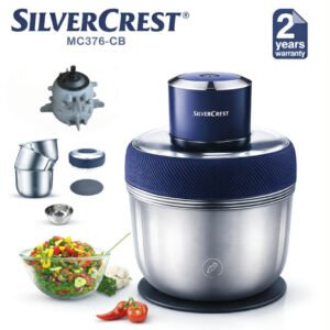 Mini Hachoir Électrique SILVERCREST MC376-CB - 350W - Pack Spécial 3 Bols en Acier Inoxydable - 4 Lames