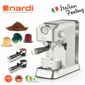 Machine à Café NARDI 2 en 1 Capsules et Café Moulu-Afficheur Tactile-20bar - NCM-B14X