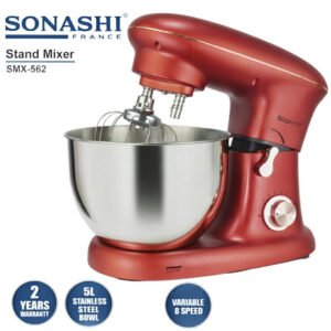 Pétrin de Cuisine SONASHI SMX-562 - 1000W - Bol en Acier Inoxydable 5L - 8 Vitesses - Garantie 2 Ans