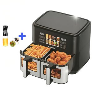 PLANETSAT Friteuse Air Fryer sans huile 10L 2600W Double Tiroirs - PAF-1010