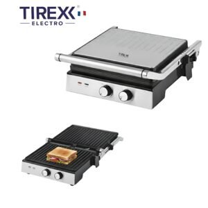 Panineuse et Grille-viande TIREX PNN1500 - 2000W - Ouverture 180° avec Contrôle de Température et Minuterie