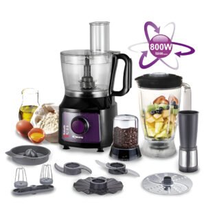 Robot Multifonction ROBUSTE - 800W - 26 functions - Bol 1.8L - Design Élégant & Multi-Accessoires