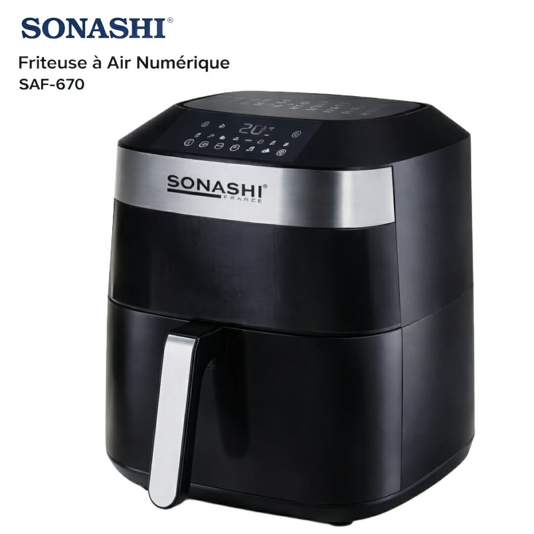 AirFryer Numérique Sonashi SAF-670 – Capacité 6,7 Litres – 1700W Sans Huile - الصورة 3
