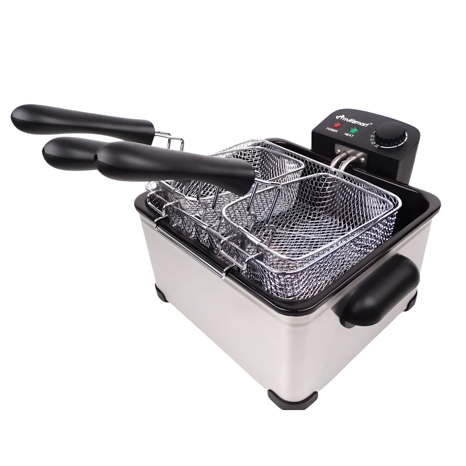 Friteuse Électrique Multismart 4,5 Litres 2000W Inox avec 3 Panier MS-FR1204 | Meilleurs Prix en Algérie - الصورة 2