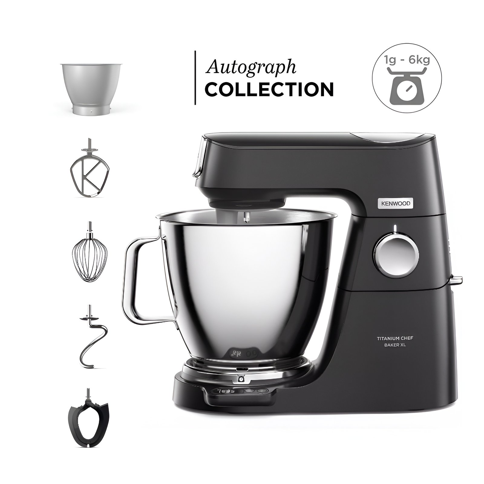 Pétrin Kenwood Titanium Chef Baker XL KVL85.004BK 1200W avec Balance Intégrée + 2 Bols 5L & 7L - الصورة 8