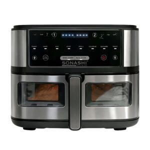 Sonashi SAF-110 Digital Air Fryer 10L 2600W – Friteuse à Air Double Panier Garantie 2 Ans
