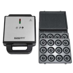 Panineuse SONASHI SSM-882 3 en 1 avec plaques grill, donuts et gaufrettes
