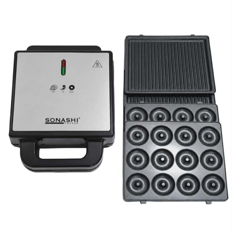 Panineuse SONASHI SSM-882 3 en 1 avec plaques grill, donuts et gaufrettes