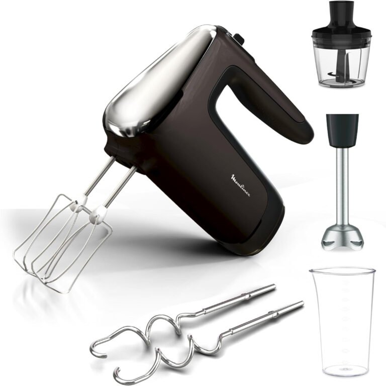 Moulinex Powermix Silence HM653910 batteur à main 600W avec mini hachoir et pied mixeur inox