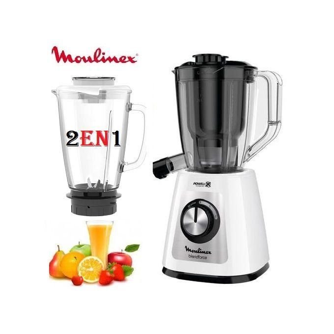 Blender Moulinex Blendforce LM43Q110 2 en 1 avec bol en verre et centrifugeuse