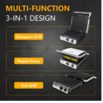 ⁦Presse Panini & Grill Électrique Sonashi GT-887 2000W⁩ - الصورة ⁦4⁩