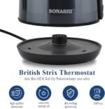 ⁦Bouilloire Électrique Sonashi SKT-1810 1,8L 2200W Inox⁩ - الصورة ⁦7⁩