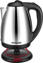 ⁦Bouilloire Électrique Sonashi SKT-1804 1,8L 1500W Inox⁩ - الصورة ⁦3⁩