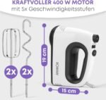 ⁦Bomann Batteur Électrique HM 6054 CB 400W – 5 Vitesses⁩ - الصورة ⁦2⁩