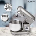 ⁦Pétrin Bomann KM 6010 CB 1100W Bol Inox 5L⁩ - الصورة ⁦8⁩
