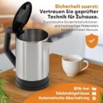 ⁦Bouilloire Bomann WKS 3002 CB 1,5L 2200W Inox / Noir⁩ - الصورة ⁦7⁩