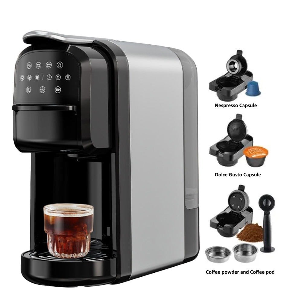 Hb2d7d13173554c0694350bf13277a584j.jpg Cafetière inox 4 en 1 Multi-Capsules 20 Bar 1400W Multismart- MS-CF2101 - الصورة 1