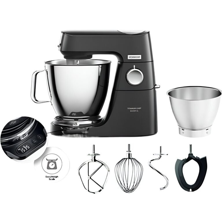 Pétrin Kenwood Titanium Chef Baker XL KVL85.004BK 1200W avec balance intégrée