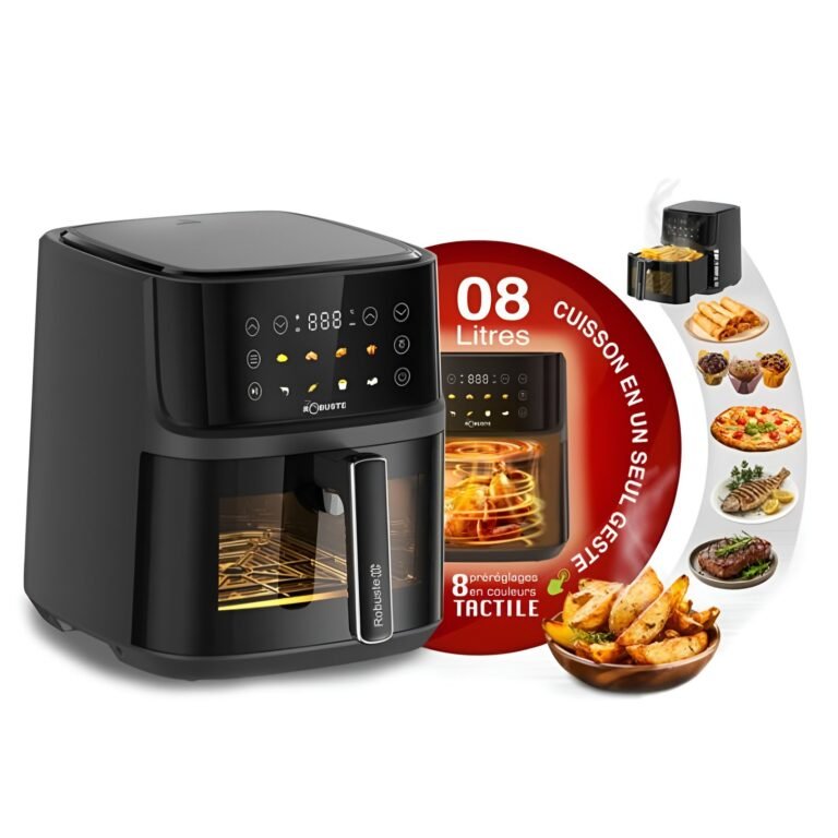 Air Fryer Robuste AF8 8L 2000W avec écran tactile et fenêtre de visualisation