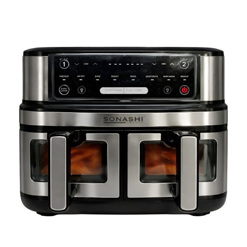 Sonashi Air Fryer SAF-106 Double Bac 10L 2600W avec fenêtre de cuisson
