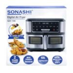 ⁦Sonashi Air Fryer Double Bac SAF-106 10L 2600W⁩ - الصورة ⁦3⁩