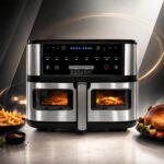⁦Friteuse Sans Huile Sonashi SAF-110 Double Panier 10L 2600W⁩ - الصورة ⁦3⁩