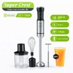 Mixeur Plongeant Super Crest 3000W Max - 5 en 1 - SCT-7008 - Noir/inox