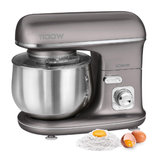 Pétrin Bomann KM 6010 CB 1100W avec bol inox 5L