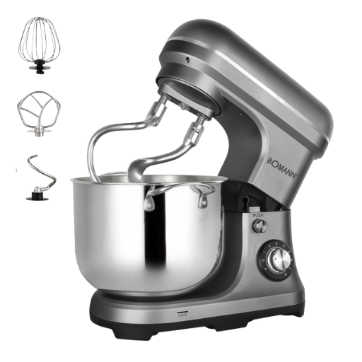 Pétrin Bomann KM-6144 CB 2500W avec bol inox 10L et double crochet