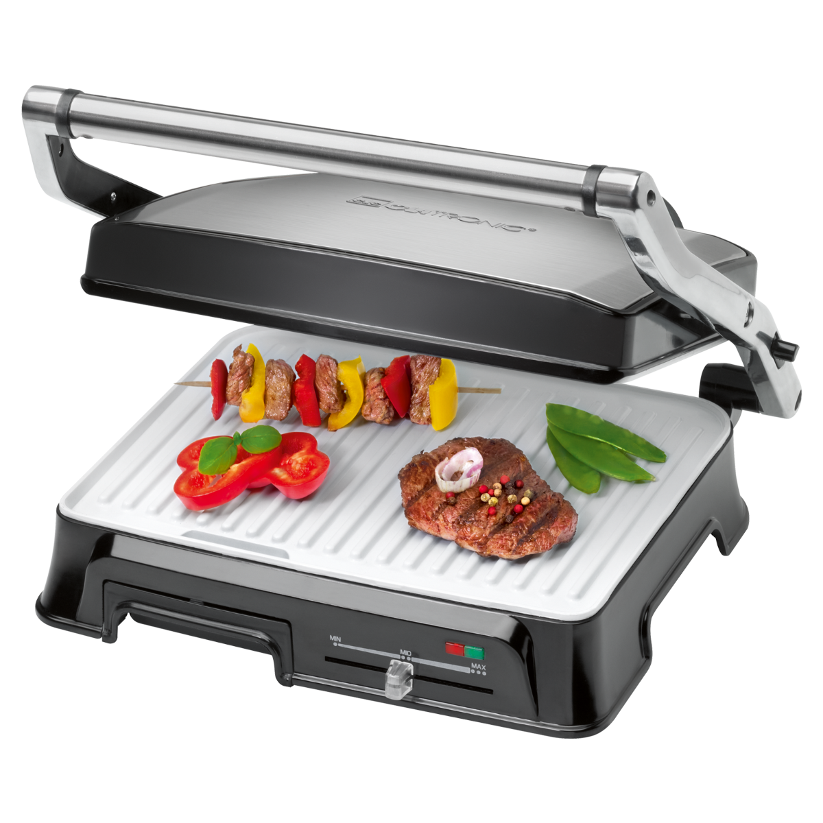 clatronic-kg3571-multi-grill-2000w.jpg Clatronic Multi Grill KG 3571 2000W avec ouverture 180° et plaques céramiques