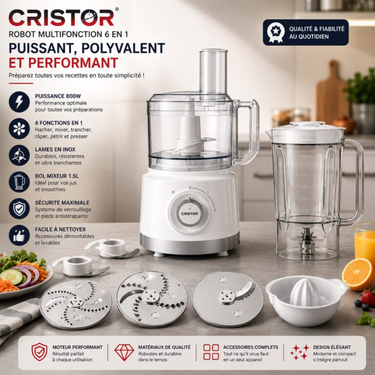 Robot Multifonction Cristor FP-MK11B 750W avec blender 1,5L