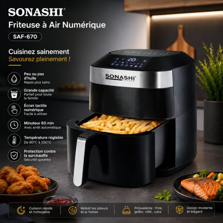 Friteuse sans huile Sonashi SAF-670 6,7L 1700W