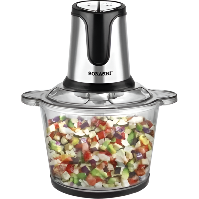 Hachoir Sonashi SMC-23G 500W avec bol en verre 3L