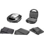 Panineuse 3 en 1 Sonashi SSM-861 avec plaques Panini, Gaufres et Donuts